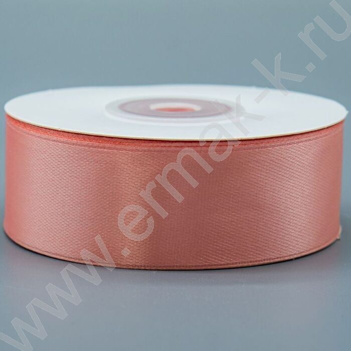 Лента атлас 2,5см*22,85м 25ярд чайная роза | Фото 1