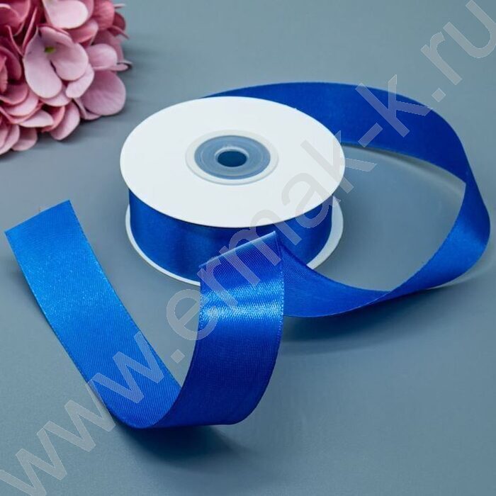 Лента атлас 2,5см*22,85м 25ярд ярко-синяя | Фото 2