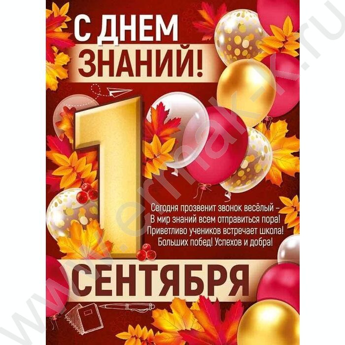 Плакат "С Днем знаний! 1 Сентября" А2 | Фото 1