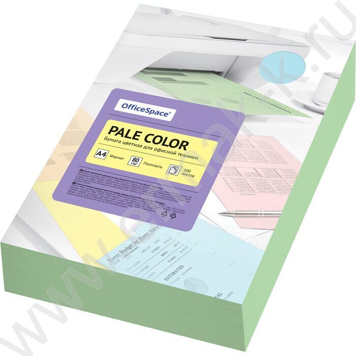 Бумага А4  80г/мкв 500л "Pale Color" зеленый | Фото 1