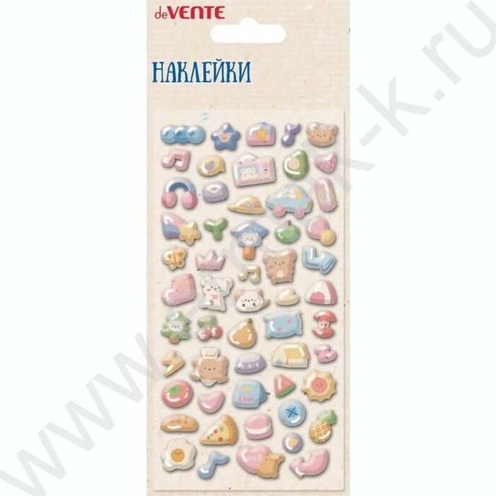 Наклейки эпоксидные 3D "Мишки и друзья", в том числе для телефона, размер карточки 9*17,5см | Фото 1