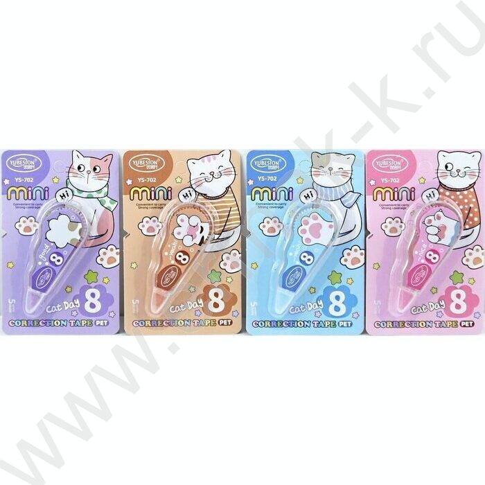Корректирующая лента-роллер 5мм* 2,5м "Cat Day" /ассорти | Фото 1