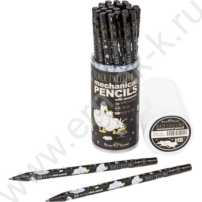 Карандаш цанговый механический 2,0мм с точилкой Black excellence Гуси | Фото 2