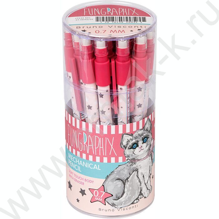 Карандаш механический 0,7мм с ластиком Fun.Кошка | Фото 3