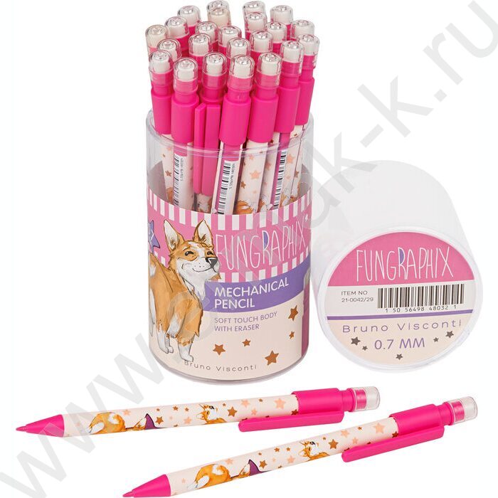 Карандаш механический 0,7мм с ластиком Fun.Корги | Фото 2