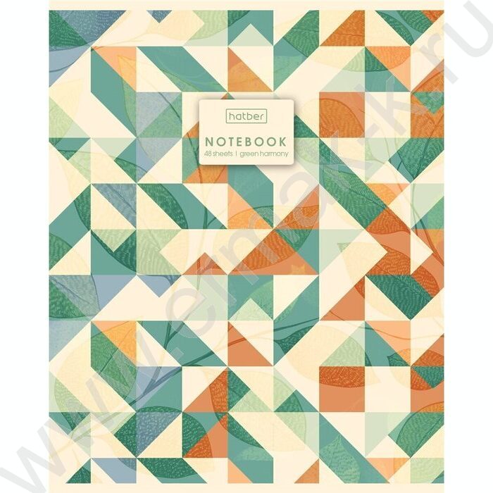 Тетрадь  48л клетка "Зеленая гармония" /тиснение/ 5видов | Фото 1