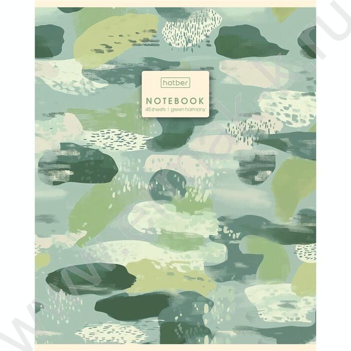 Тетрадь  48л клетка "Зеленая гармония" /тиснение/ 5видов | Фото 2