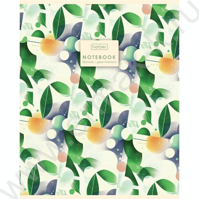 Тетрадь  48л клетка "Зеленая гармония" /тиснение/ 5видов | Фото 4