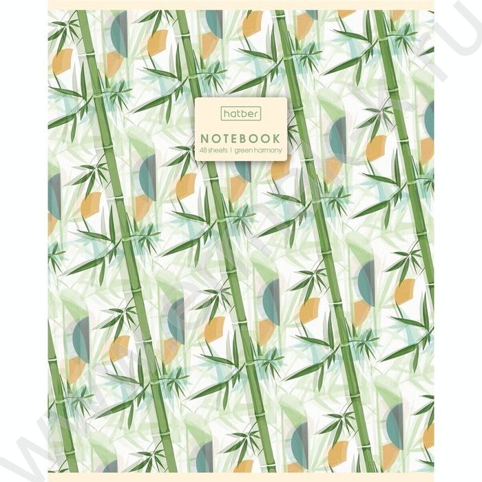 Тетрадь  48л клетка "Зеленая гармония" /тиснение/ 5видов | Фото 5