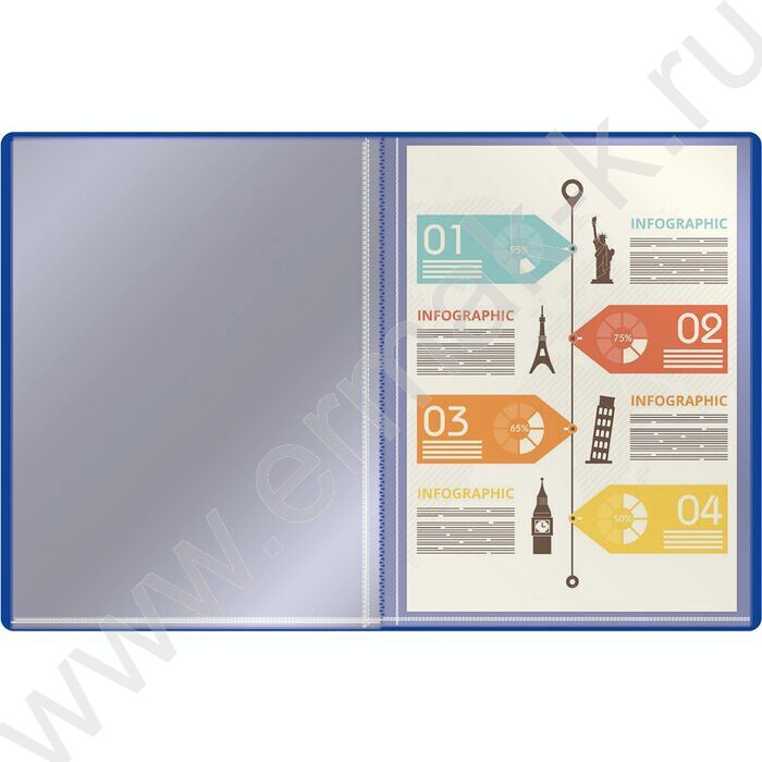 Папка  20 файлов синяя /пластик 0.5мм | Фото 2