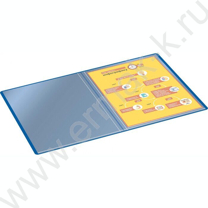 Папка  20 файлов синяя /пластик 0.5мм | Фото 4