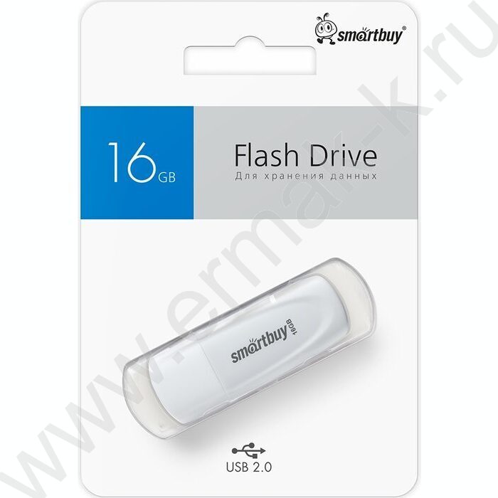 Съемный носитель информации 16GB USB Flash Drive <USB 2.0> белый "Scout" | Фото 4