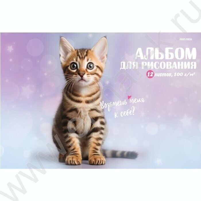 Альбом д/рисования 12л "Милые котики-4" ассорти | Фото 4