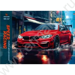 Альбом д/рисования 16л "Красная спортивная машина-1" ассорти NEW | Фото 1