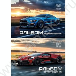 Альбом д/рисования 24л "Авто и природа-8" ассорти NEW | Фото 1