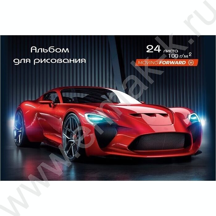 Альбом д/рисования 24л "Красное авто-1" ассорти | Фото 1