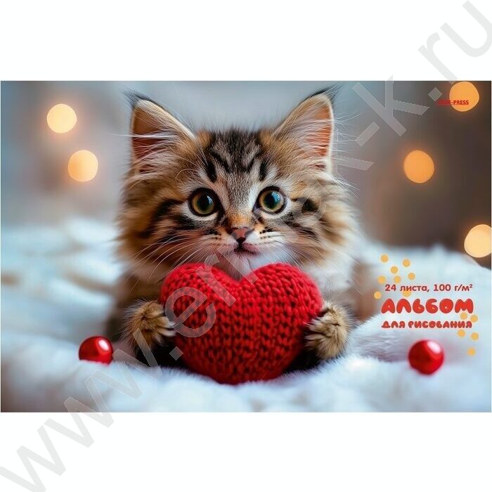 Альбом д/рисования 24л "Котята на пледе" ассорти | Фото 2