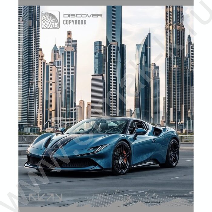 Тетрадь  48л клетка "Спортивные машины" /серебро,лён/ ассорти | Фото 5