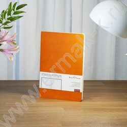 Ежедневник н/дат А5 136л Megapolis Velvet Flex оранжевый,искус.кожа SOFT TOUCH,линейка NEW | Фото 5