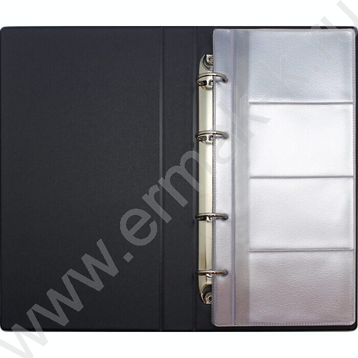 Визитница /160 карточек/ с кольцевым механизмом черный | Фото 2