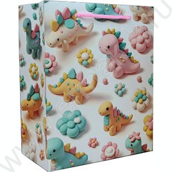 Пакет подарочный с матовой лам. 210гр 26*32*12см (L) Чудесные динозавры NEW | Фото 1