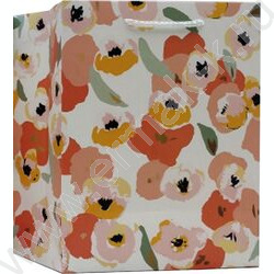 Пакет подарочный с матовой лам..золотист.тис. 210гр 31*42*12см (XL) Пастельные маки NEW | Фото 1