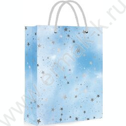 Пакет подарочный с матовой лам. 210гр 40*56*18см Созвездие, голубой NEW | Фото 1