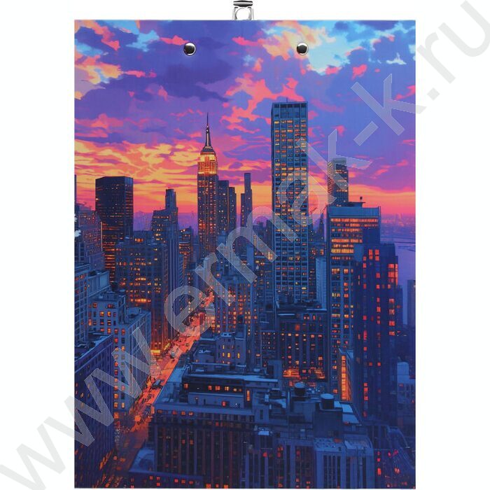 Клипборд А4 мат.ламин. с зажимом Город в закате | Фото 2