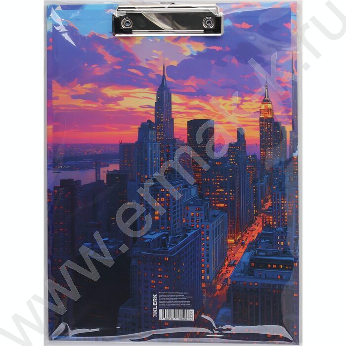 Клипборд А4 мат.ламин. с зажимом Город в закате | Фото 4