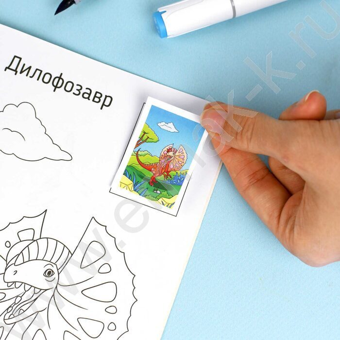 Раскраска 165*235 Динозавры с наклейками-образцами | Фото 5