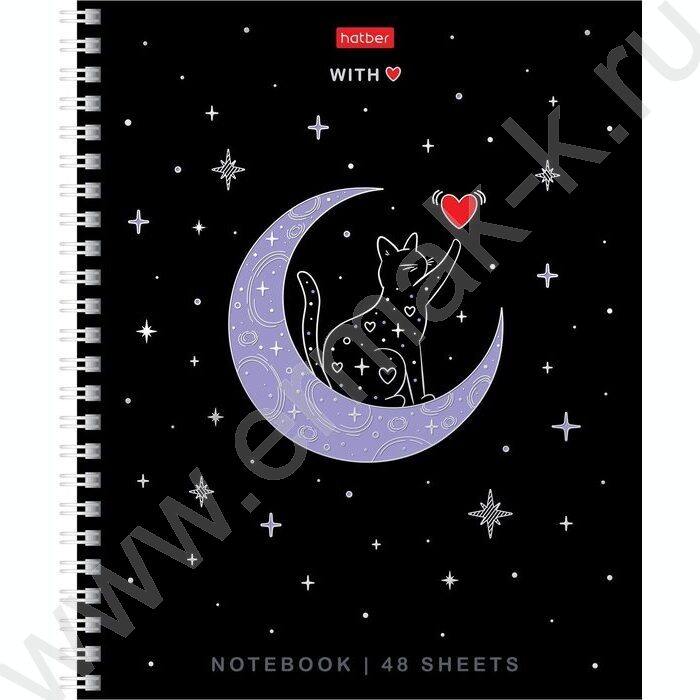 Тетрадь  48л клетка/спираль "На серебряной луне" /3D фольга/мат. лам. /4вида | Фото 2