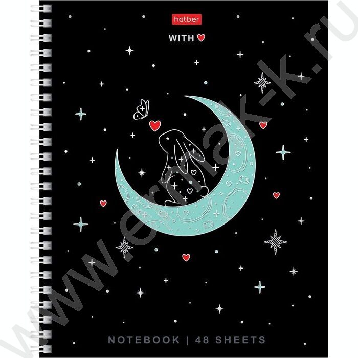 Тетрадь  48л клетка/спираль "На серебряной луне" /3D фольга/мат. лам. /4вида | Фото 3