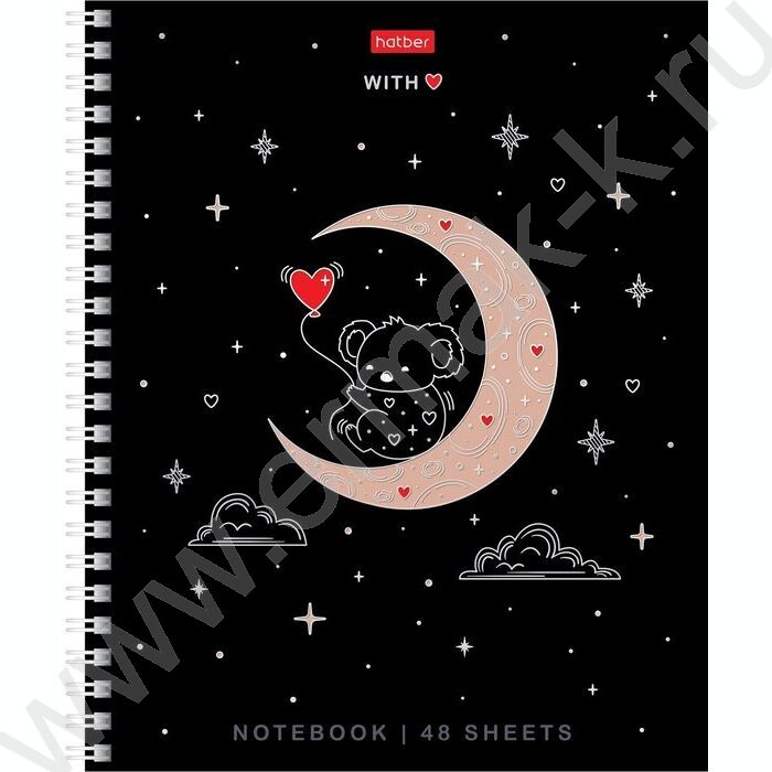 Тетрадь  48л клетка/спираль "На серебряной луне" /3D фольга/мат. лам. /4вида | Фото 5