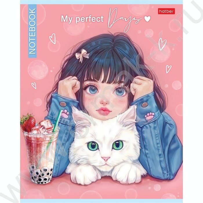 Тетрадь  48л клетка "Bubble tea" /ламинация Soft-touch/ | Фото 3