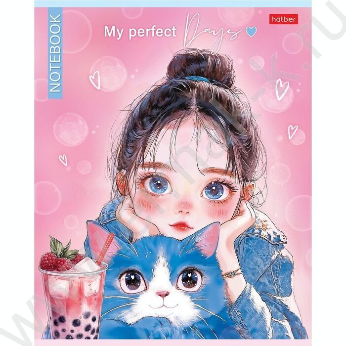 Тетрадь  48л клетка "Bubble tea" /ламинация Soft-touch/ | Фото 4