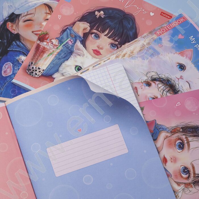 Тетрадь  48л клетка "Bubble tea" /ламинация Soft-touch/ | Фото 7