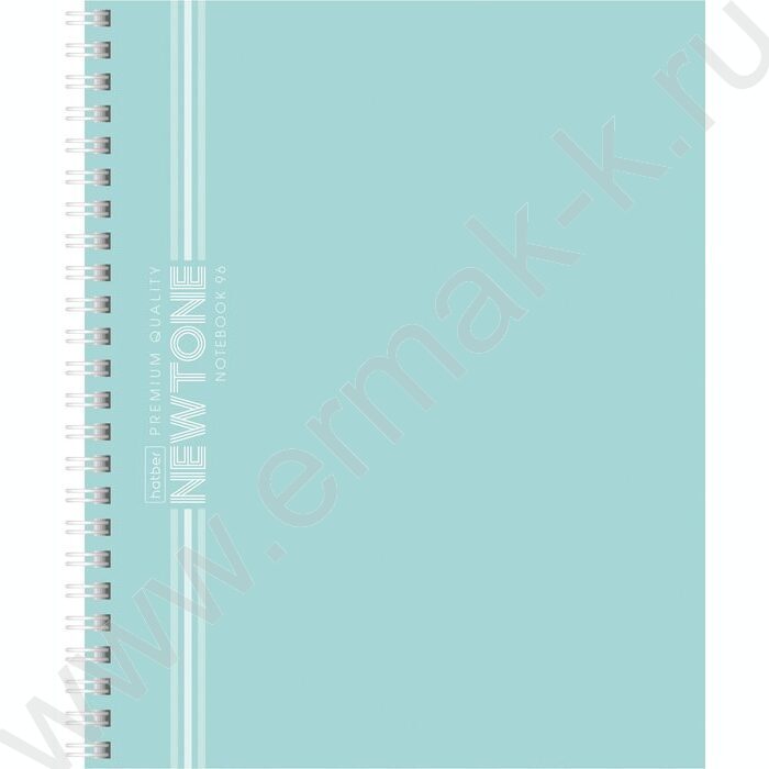 Тетрадь  96л линейка/спираль "NEWtone PASTEL Зеленый нефрит" /ламинация Soft-touch/ | Фото 1