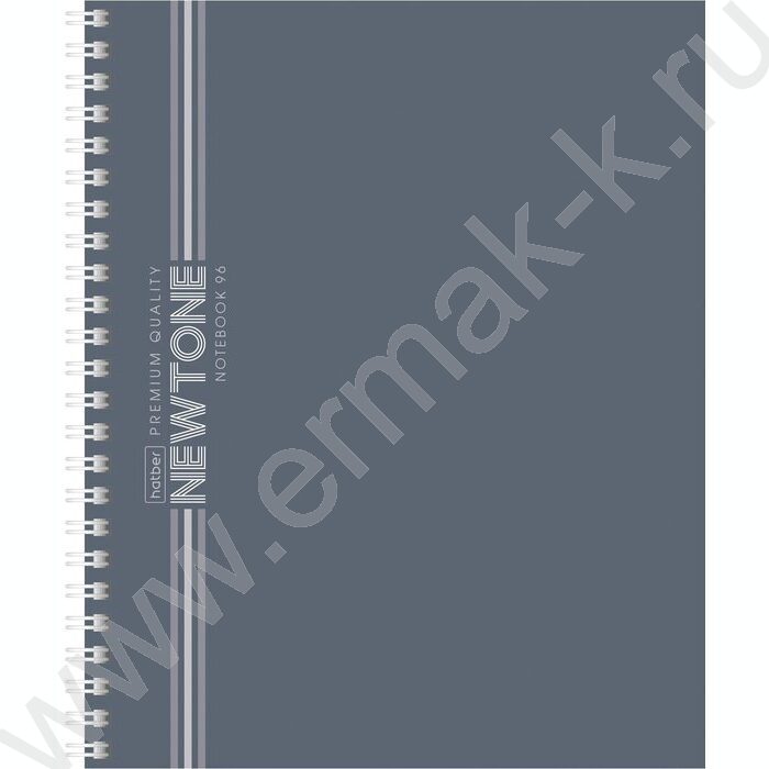 Тетрадь  96л линейка/спираль "NEWtone PASTEL Серый агат" /ламинация Soft-touch/ | Фото 1