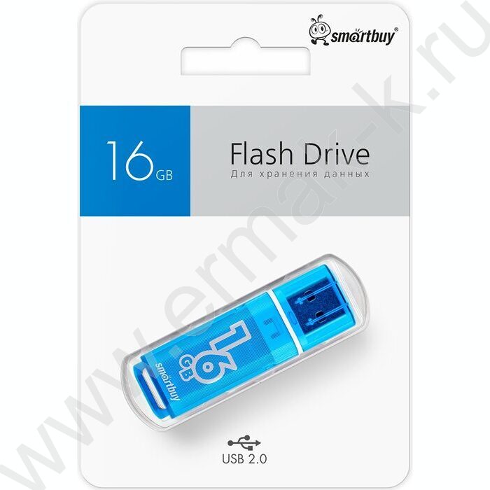 Съемный носитель информации 16GB USB Flash Drive <USB 2.0> голубой "Glossy" | Фото 3