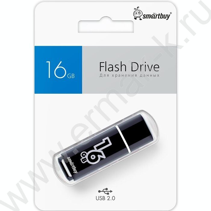 Съемный носитель информации 16GB USB Flash Drive <USB 2.0> черный "Glossy" | Фото 3