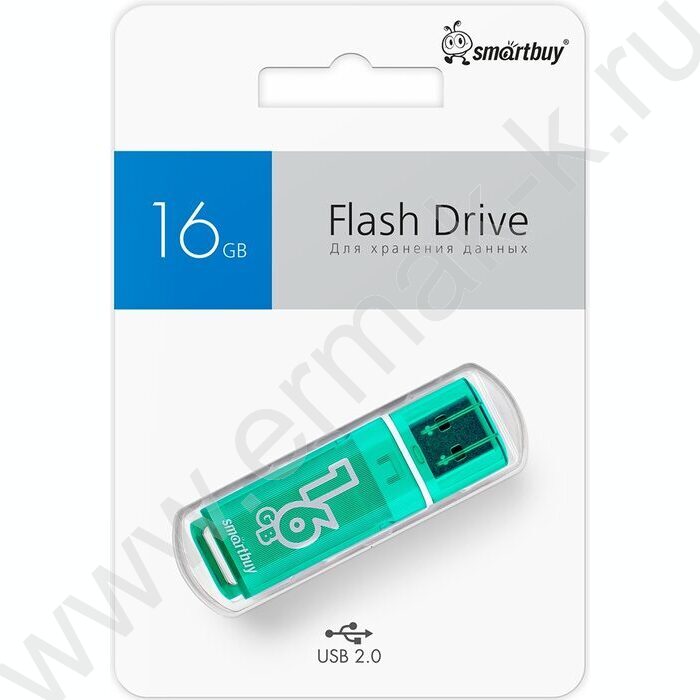 Съемный носитель информации 16GB USB Flash Drive <USB 2.0> зеленый "Glossy" | Фото 3