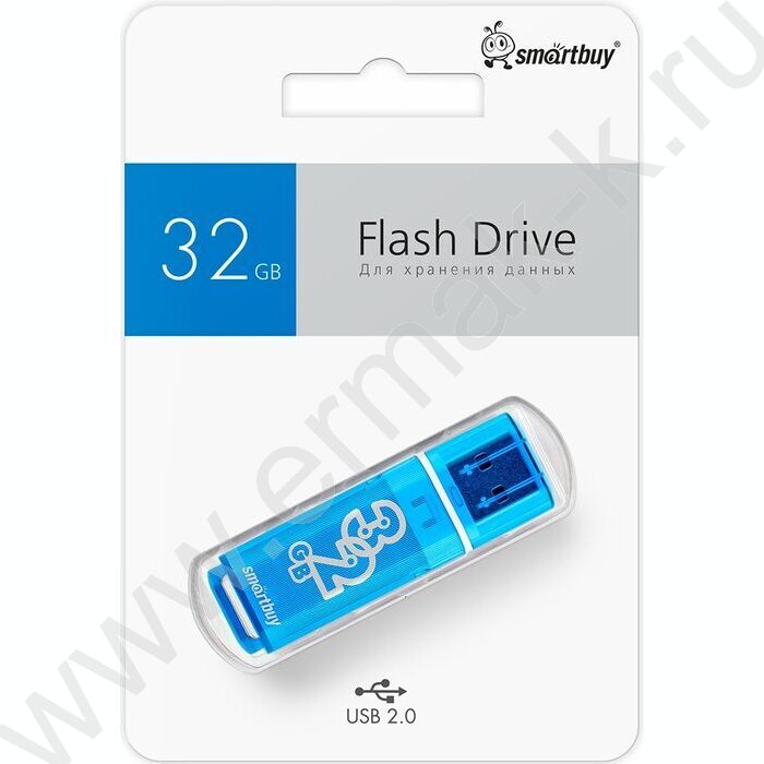 Съемный носитель информации 32GB USB Flash Drive <USB 2.0> голубой "Glossy" | Фото 3