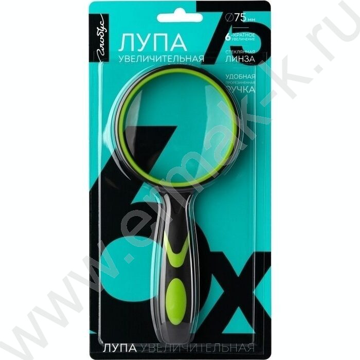 Лупа  75мм 6кратное увеличение /прорезин. ручка | Фото 3