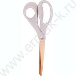 Ножницы 17,5см Esthetic кольца эргон. формы, лавандово-пепельный, лезвия в цвете розовое золото NEW | Фото 1