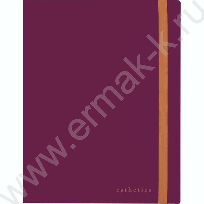 Папка на резинках "Esthetics" фактура "soft-touch", вертикальная резинка А4 0,6мм, бургунди | Фото 1