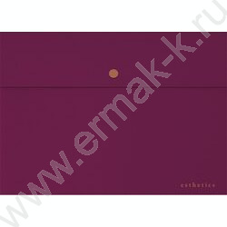 Папка-конверт на кнопке А4 "Esthetics" 350мкм. фактура "soft-touch" /непрозрачная бургунди NEW | Фото 1