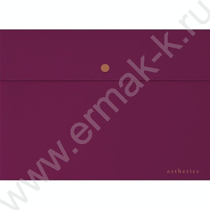 Папка-конверт на кнопке А4 "Esthetics" 350мкм. фактура "soft-touch" /непрозрачная бургунди | Фото 1