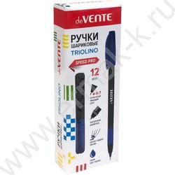 Ручка шар Triolino Black синяя 0,7мм /игольч. пишущий узел, черный трехг.корпус с каучук. держат NEW | Фото 2