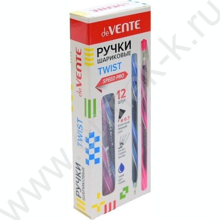 Ручка шар одноразовая 0,7мм Twist синяя /полупрозрачный корпус с цветным серпантином NEW | Фото 2