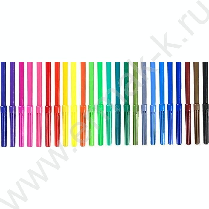 Фломастеры  24цв Котик вентилируемый колпачок,корпус круглый, ПВХ- упаковка с европодвесом | Фото 2